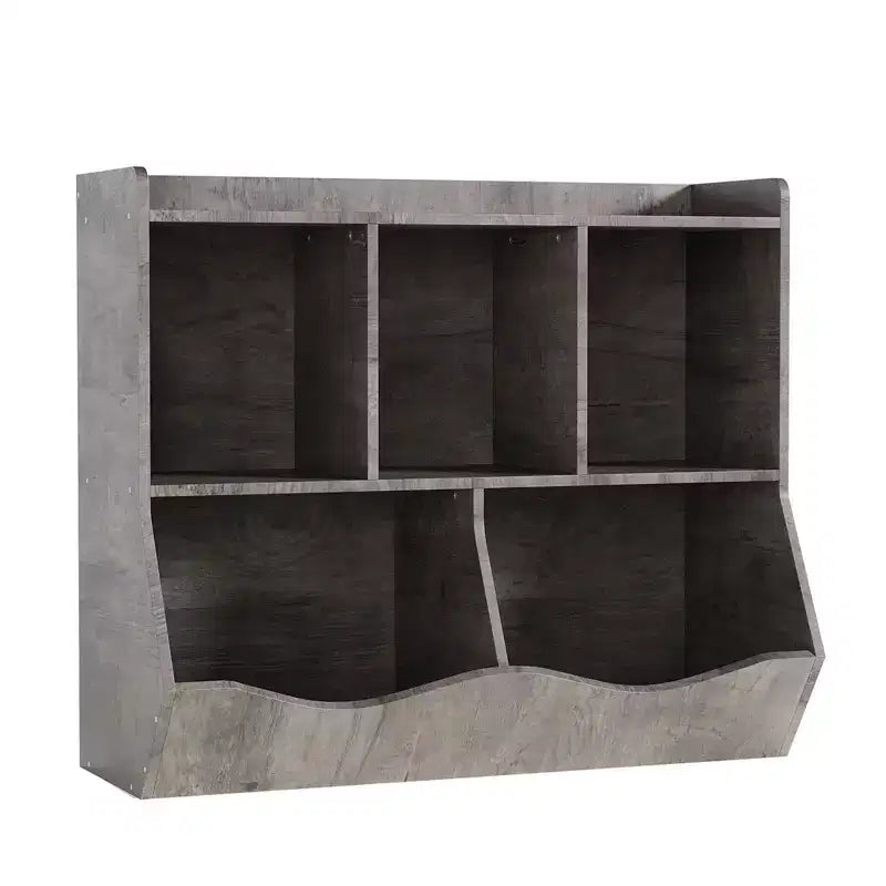 Storage Wooden Organizer & Bookshelf - 5-Section Book Rack Daycare Furniture, Nursery,Toddler Cabinet for Kindergarten,Playroom or Bedroom