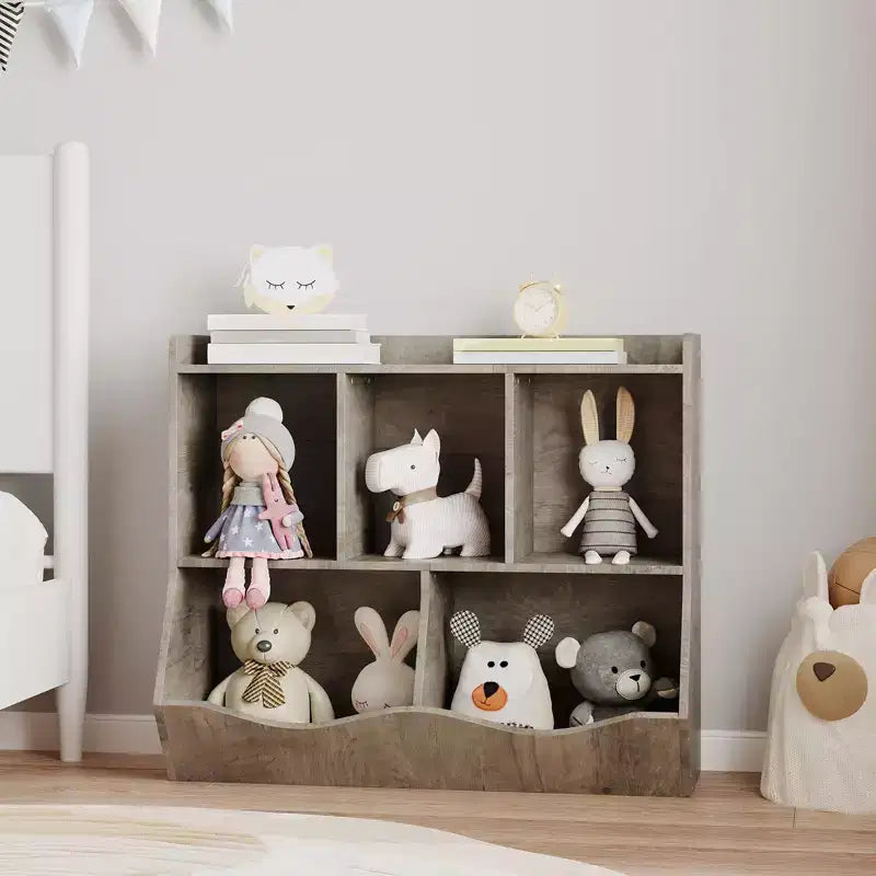Mobile Organizer e Libreria in Legno - Scaffale a 5 Scomparti, Mobili per Asilo Nido, Cameretta, Armadietto per Bambini per Scuola Materna, Sala Giochi o Camera da Letto