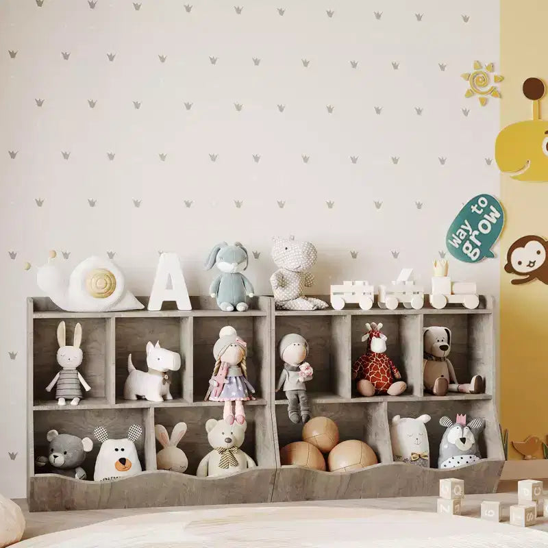 Mobile Organizer e Libreria in Legno - Scaffale a 5 Scomparti, Mobili per Asilo Nido, Cameretta, Armadietto per Bambini per Scuola Materna, Sala Giochi o Camera da Letto