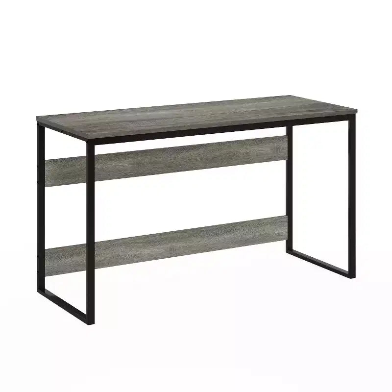 HomeStock 30 in.H Black Color Metal Writing Desks with Open Storage Shelf