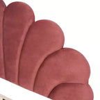 Struttura letto imbottita Full/Queen con testiera in velluto con motivo floreale