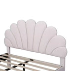 Struttura letto imbottita Full/Queen con testiera in velluto con motivo floreale