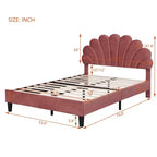 Struttura letto imbottita Full/Queen con testiera in velluto con motivo floreale