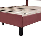 Struttura letto imbottita Full/Queen con testiera in velluto con motivo floreale