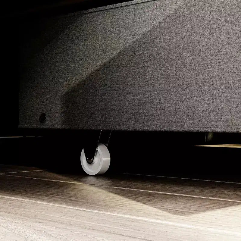 Cadre de lit intelligent Famapy avec Bluetooth, contrôle par application, lumières RVB personnalisables, prises de courant, étagères ouvertes + 4 tiroirs roulants, cadre central en fer, niche pour animaux de compagnie