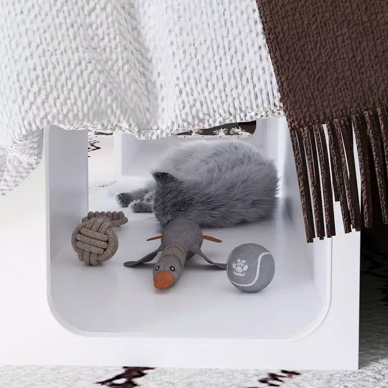 Cadre de lit intelligent Famapy avec Bluetooth, contrôle par application, lumières RVB personnalisables, prises de courant, étagères ouvertes + 4 tiroirs roulants, cadre central en fer, niche pour animaux de compagnie