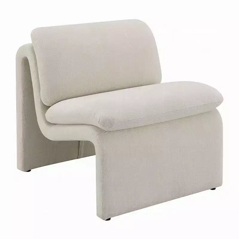 Poltrona Royal Hampton, Base Aperta Curva, Senza Braccioli, Moderna, Bouclé Avorio