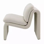 Poltrona Royal Hampton, Base Aperta Curva, Senza Braccioli, Moderna, Bouclé Avorio