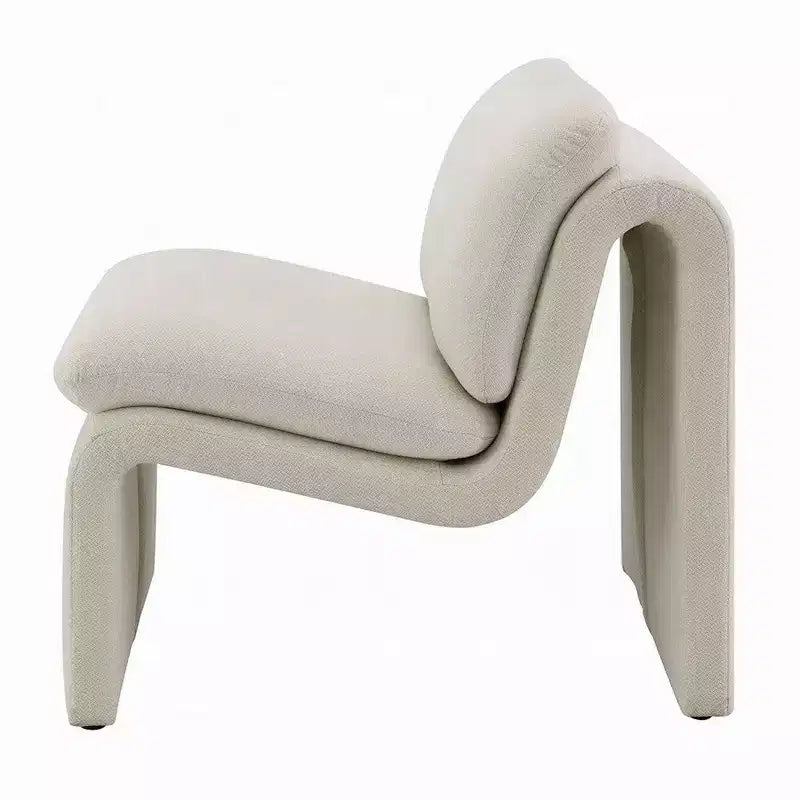 Poltrona Royal Hampton, Base Aperta Curva, Senza Braccioli, Moderna, Bouclé Avorio