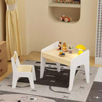 Ensemble Table et Chaise en Bois pour Enfants (1 chaise incluse), idéal pour les activités manuelles, le goûter, l'école à la maison, les devoirs, et bien plus encore.