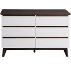 Cassettiera portaoggetti moderna GDFStudio Silas 47 in legno con 6 cassetti