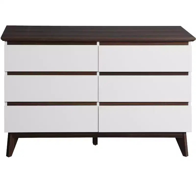 Cassettiera portaoggetti moderna GDFStudio Silas 47 in legno con 6 cassetti