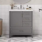 Bathroom Vanity with Sink Combo Set,Wood Bathroom Sink Cabinet with Drawers and Doors,With Removable Tray, Hardwood FrameSuitable for bathroom
