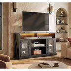 GALAXHERO Farmhouse TV Stand for 65 Inch TV, with LED Lights, Storage Cabinets & Adjustable Shelves for Living Room or Home Theater