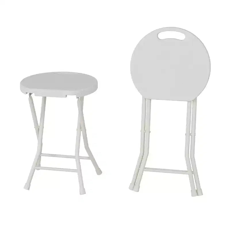 Lot de 2 tabourets pliants avec poignée, pieds antidérapants, capacité de 272 kg, tabouret pliant intérieur et extérieur pour adultes, pour dortoir, cuisine, coiffeuse