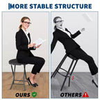 Lot de 2 tabourets pliants avec poignée, pieds antidérapants, capacité de 272 kg, tabouret pliant intérieur et extérieur pour adultes, pour dortoir, cuisine, coiffeuse