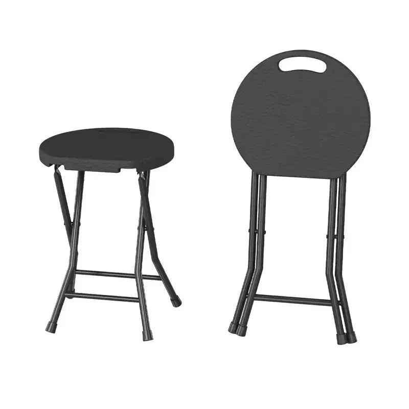 Lot de 2 tabourets pliants avec poignée, pieds antidérapants, capacité de 272 kg, tabouret pliant intérieur et extérieur pour adultes, pour dortoir, cuisine, coiffeuse