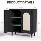 Madia credenza con contenitore, mobile credenza con 2 ante e ripiani regolabili, (2 pz.)