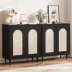 Madia credenza con contenitore, mobile credenza con 2 ante e ripiani regolabili, (2 pz.)