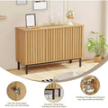 Sideboard Buffet Cabinet with Storage and Fluted Doors, Freestanding Wooden Storage Cabinet