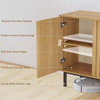 Credenza a buffet con ante a coste e vani contenitori, mobile contenitore in legno indipendente