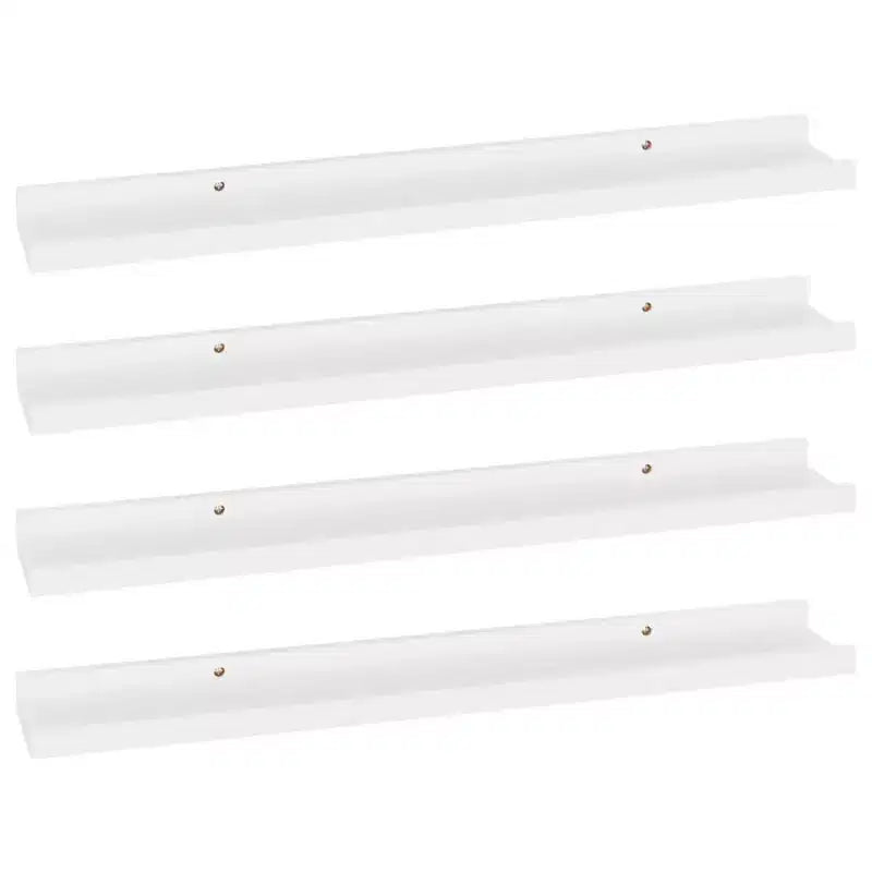 Étagère murale, lot de 4, MDF blanc, 60x9x3 cm, fixation murale