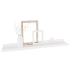 Étagère murale, lot de 4, MDF blanc, 60x9x3 cm, fixation murale