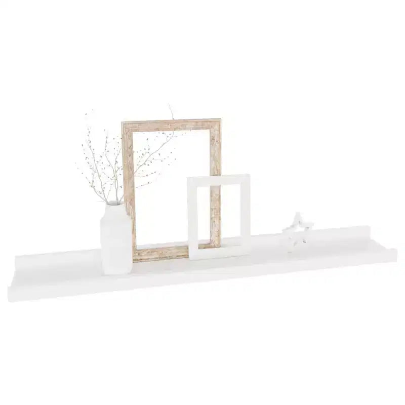 Étagère murale, lot de 4, MDF blanc, 60x9x3 cm, fixation murale