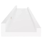 Étagère murale, lot de 4, MDF blanc, 60x9x3 cm, fixation murale