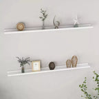 Wall Shelf Set of 2 White MDF 45.3 x 3.5 x 1.2 in Wall mounting