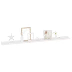 Mensola a muro set da 2 in MDF bianco 115 x 9 x 3 cm Montaggio a parete