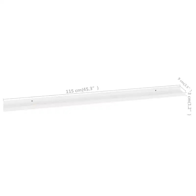 Mensola a muro set da 2 in MDF bianco 115 x 9 x 3 cm Montaggio a parete