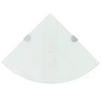 Corner Shelf White Tempered Glass 9.8 in x 9.8 in Wall Mounting