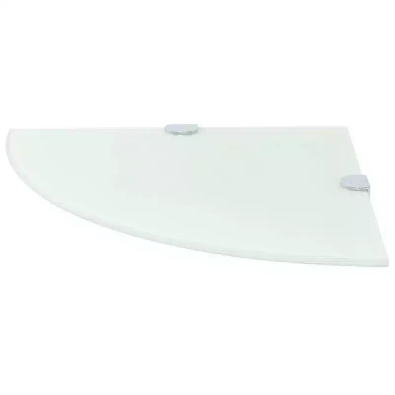 Étagère d'angle en verre trempé blanc 25 cm x 25 cm, fixation murale