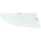 Étagère d'angle en verre trempé blanc 25 cm x 25 cm, fixation murale