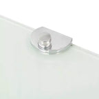 Étagère d'angle en verre trempé blanc 25 cm x 25 cm, fixation murale