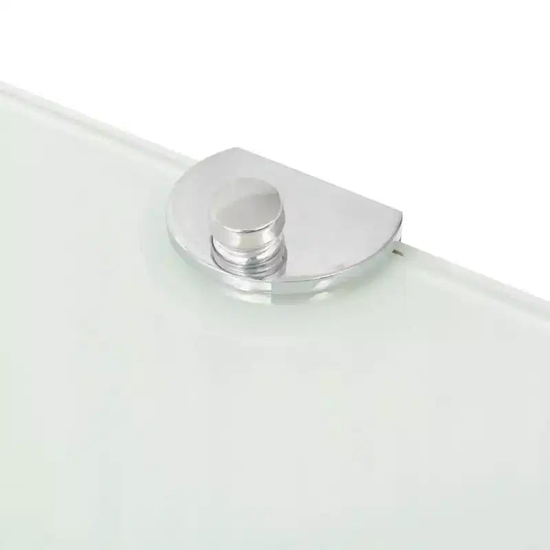 Étagère d'angle en verre trempé blanc 25 cm x 25 cm, fixation murale
