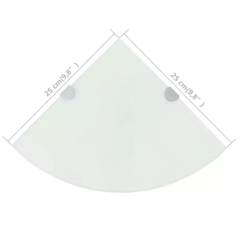 Étagère d'angle en verre trempé blanc 25 cm x 25 cm, fixation murale