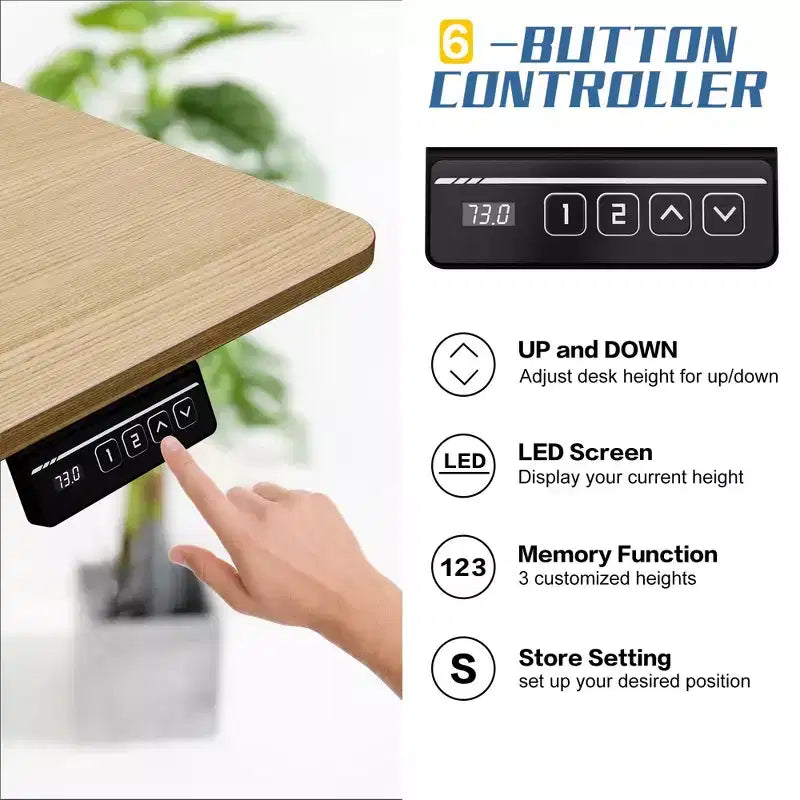 Scrivania da ufficio regolabile in altezza Celebalcony 71'', scrivanie per computer con memoria preimpostata, piano del tavolo giuntato, telaio bianco