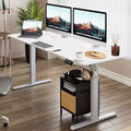 Celebalcony 71'' Adjustable Height Standing Office Desk, Computer Desks with Memory Preset, Splice Tabletop, White Frame