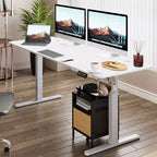 Celebalcony 71'' Adjustable Height Standing Office Desk, Computer Desks with Memory Preset, Splice Tabletop, White Frame