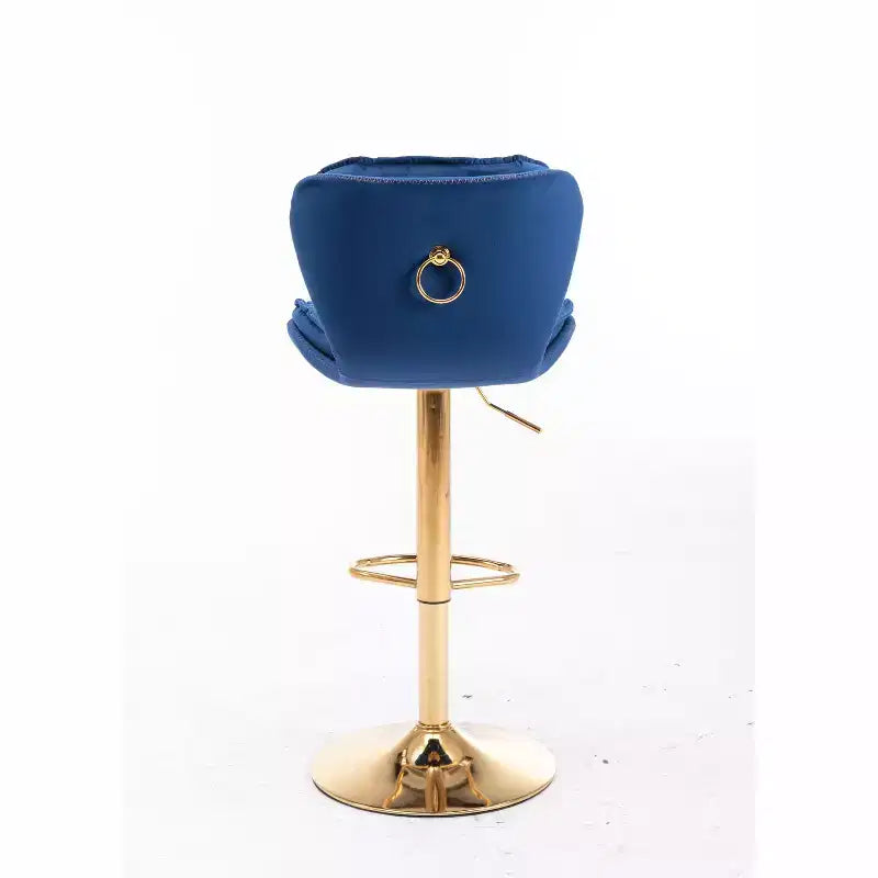 Okak Chic Tabourets de Bar en Velours Hauteur de Comptoir, Lot de 2, Tabourets de Bar Pivotants avec Réglage Mécanique de la Hauteur, Dossier Capitonnée et Repose-Pieds Chromé
