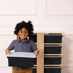 Torre Portaoggetti Mobile a 20 Scomparti ECR4Kids e 20 Contenitori, 5x4, Mobili per Bambini