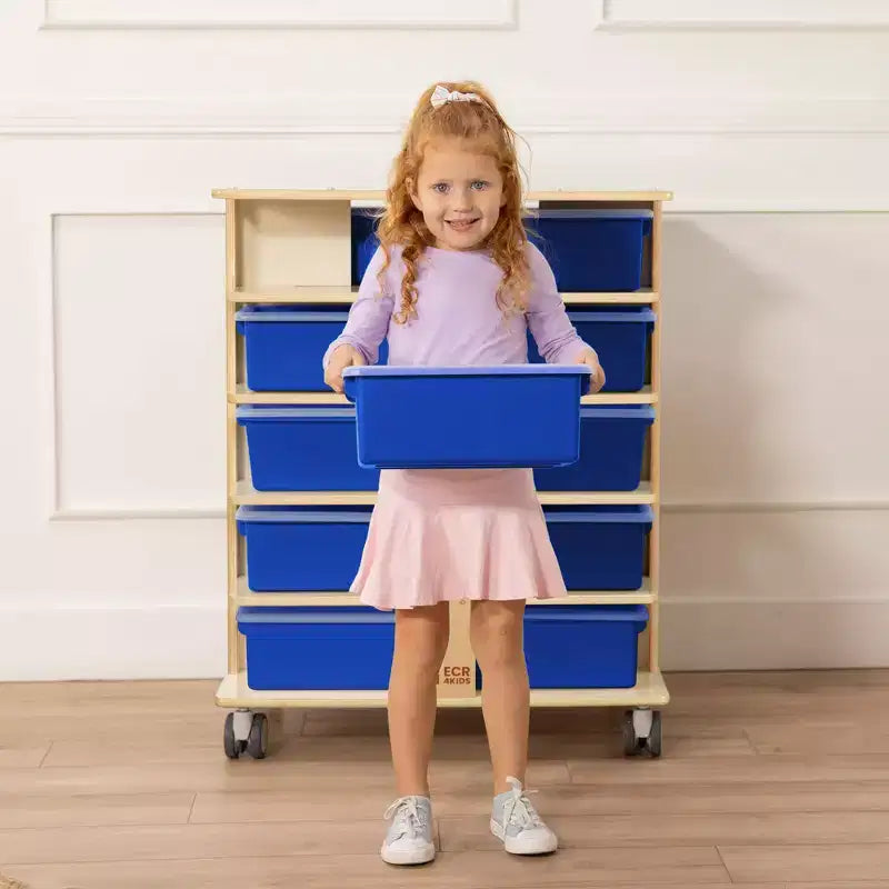Torre Portaoggetti Mobile a 20 Scomparti ECR4Kids e 20 Contenitori, 5x4, Mobili per Bambini