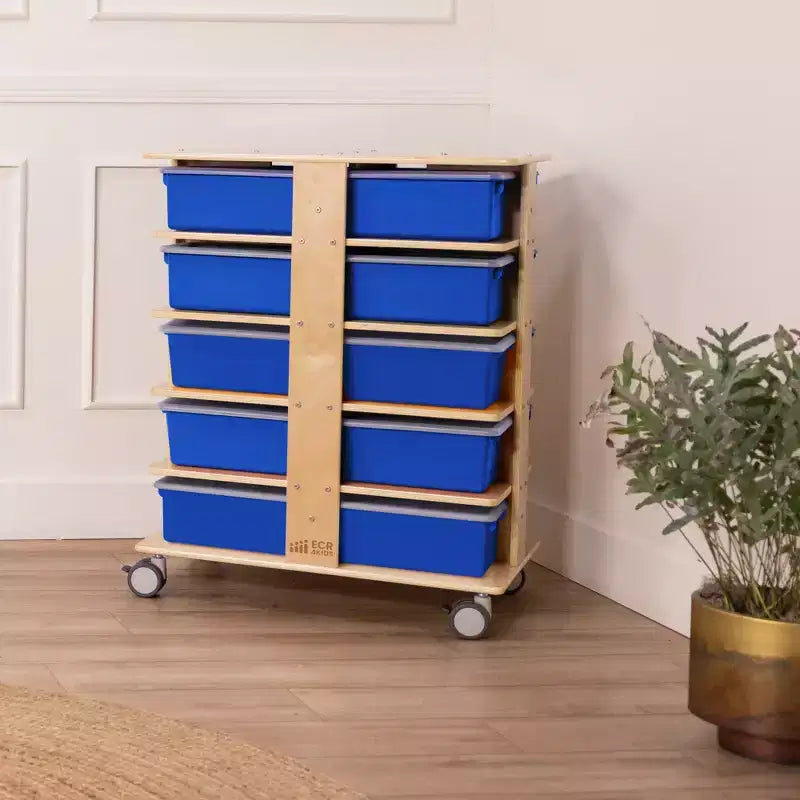 Torre Portaoggetti Mobile a 20 Scomparti ECR4Kids e 20 Contenitori, 5x4, Mobili per Bambini