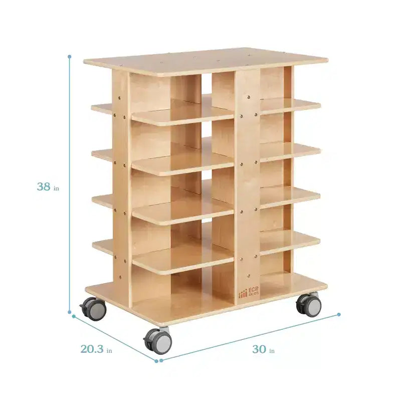 Torre Portaoggetti Mobile a 20 Scomparti ECR4Kids e 20 Contenitori, 5x4, Mobili per Bambini
