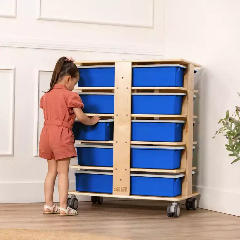 Torre Portaoggetti Mobile a 20 Scomparti ECR4Kids e 20 Contenitori, 5x4, Mobili per Bambini