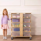 Torre Portaoggetti Mobile a 20 Scomparti ECR4Kids e 20 Contenitori, 5x4, Mobili per Bambini