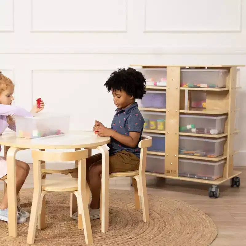 Torre Portaoggetti Mobile a 20 Scomparti ECR4Kids e 20 Contenitori, 5x4, Mobili per Bambini