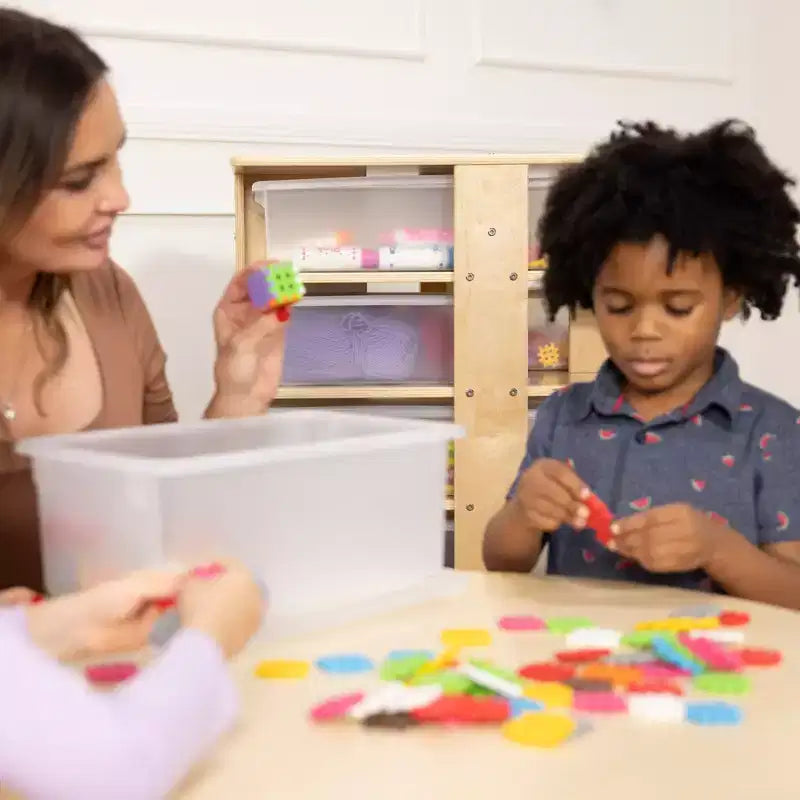 Torre Portaoggetti Mobile a 20 Scomparti ECR4Kids e 20 Contenitori, 5x4, Mobili per Bambini